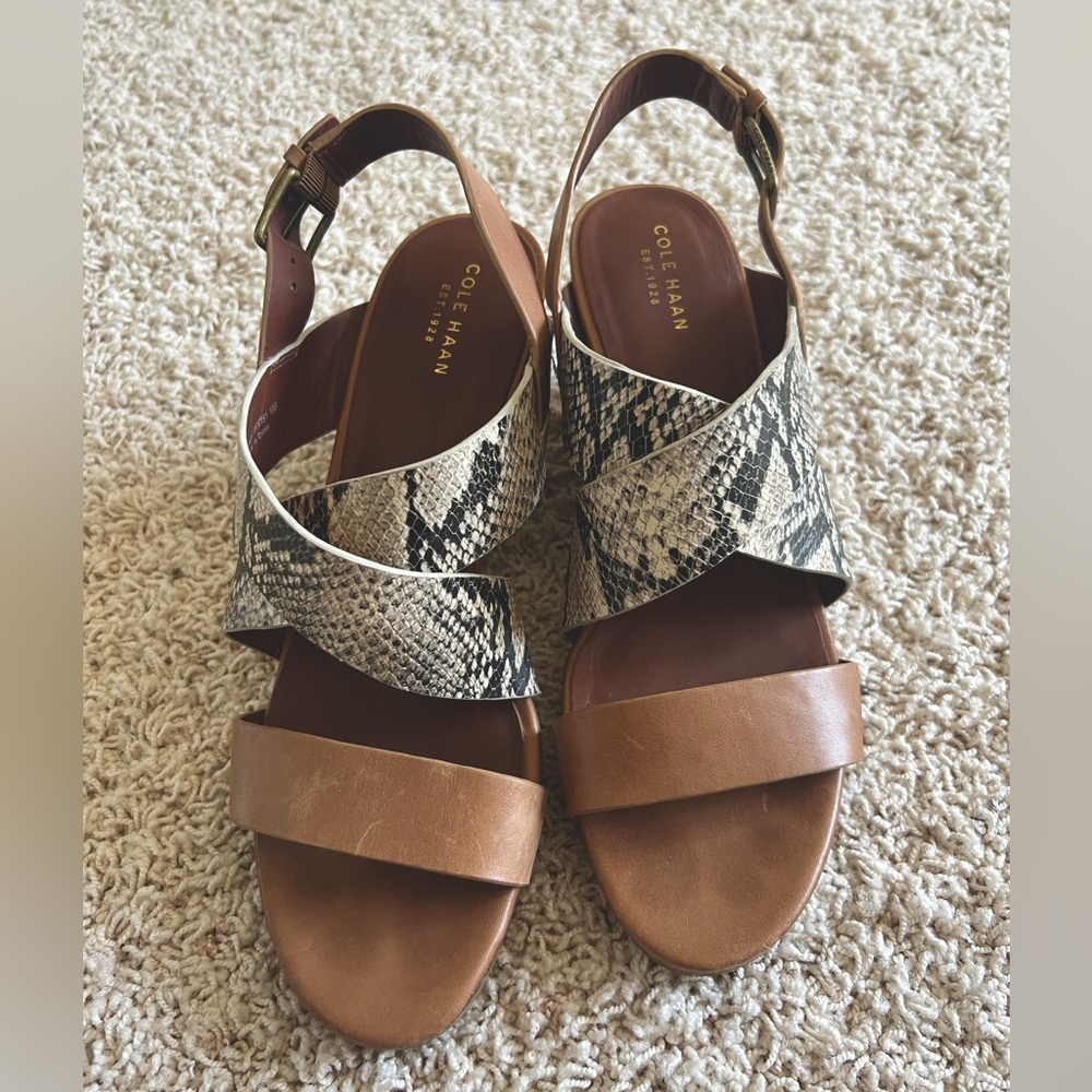 Cole Haan snakeskin wedges